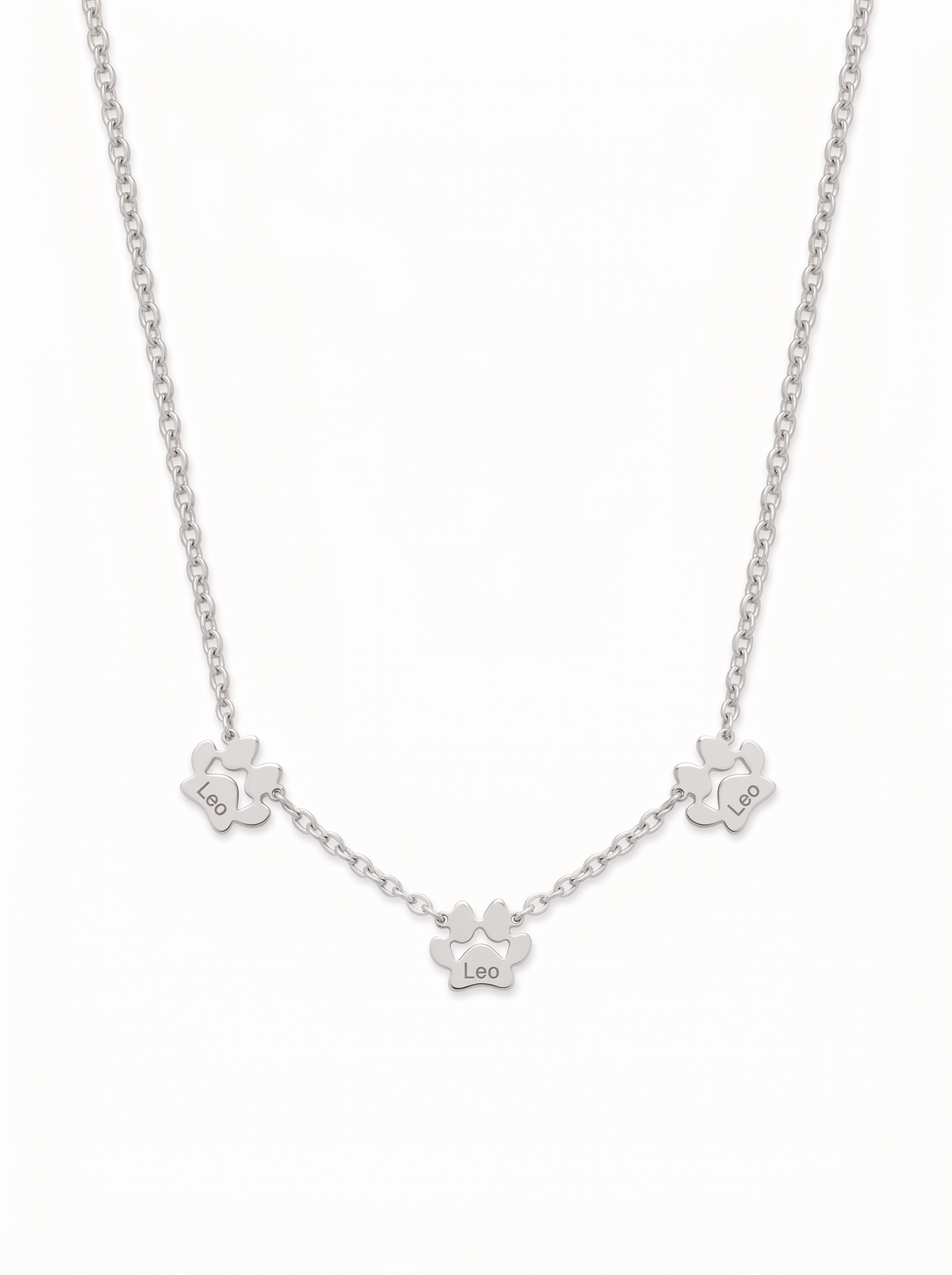 Claudine Women's Custom Pet Paw Print Necklace