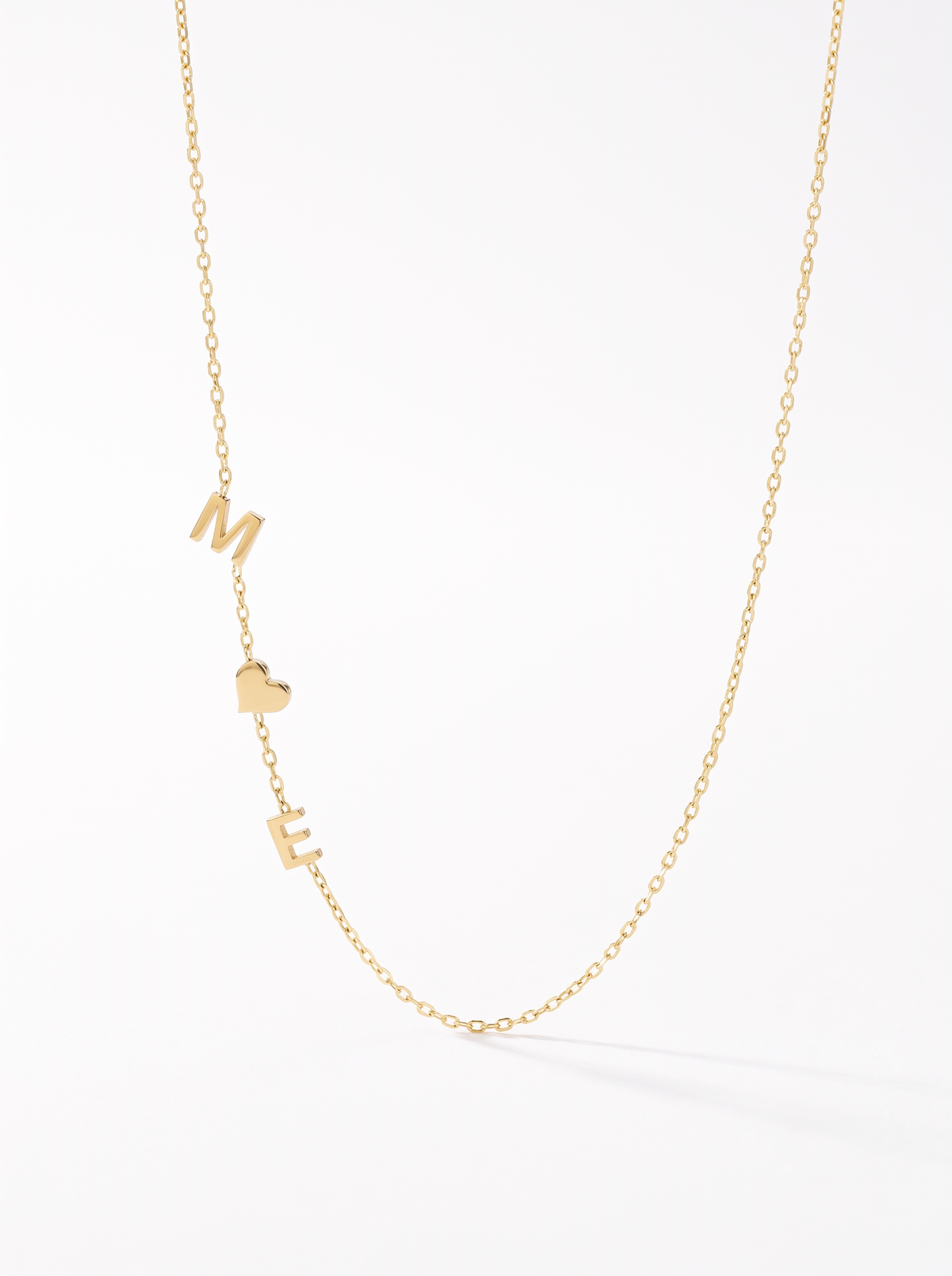 Marion Women's Custom Sideways Initial Necklace, Gold Script Necklace