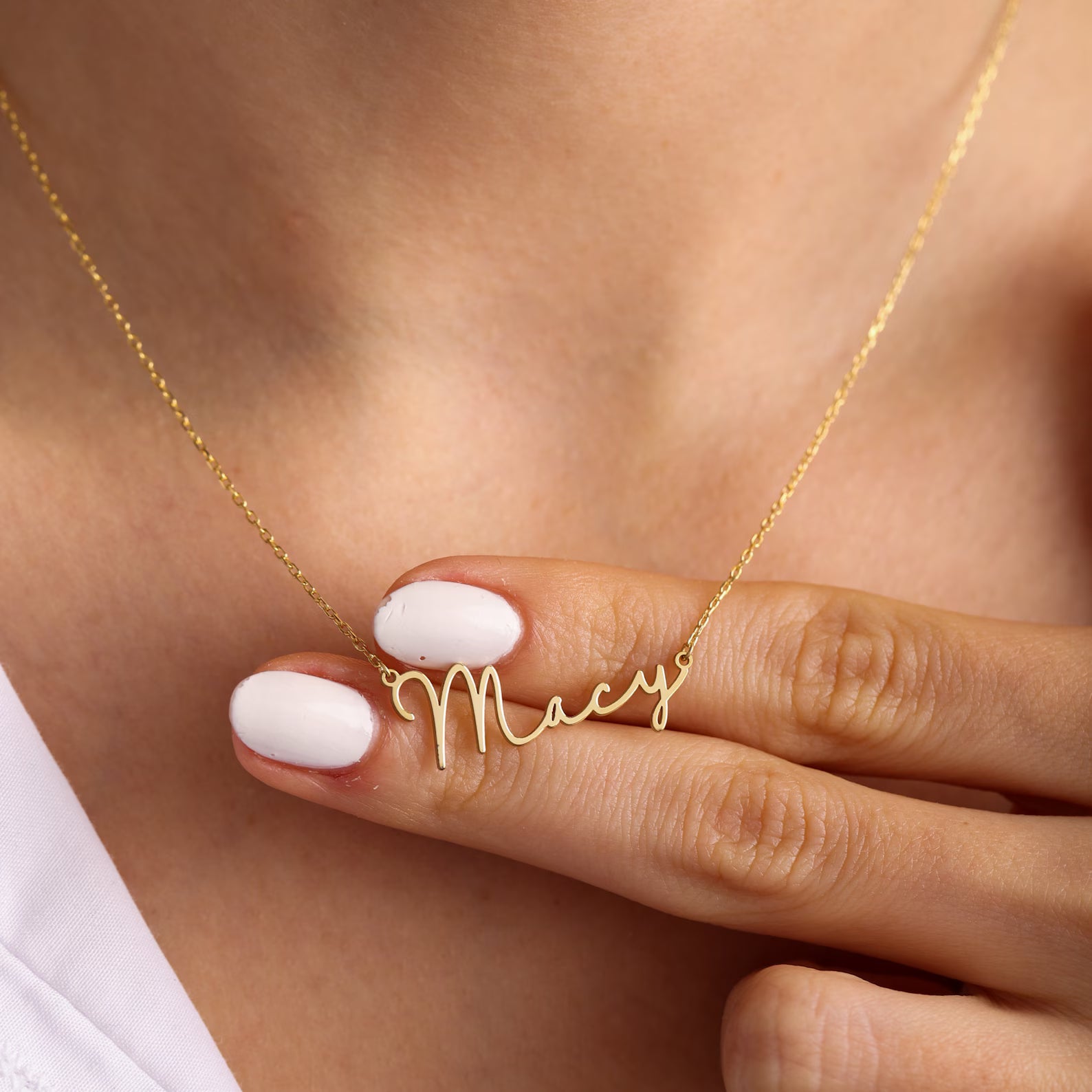 Rosalind Women's Gold Personalized Name Necklace, Cursive Script Necklace