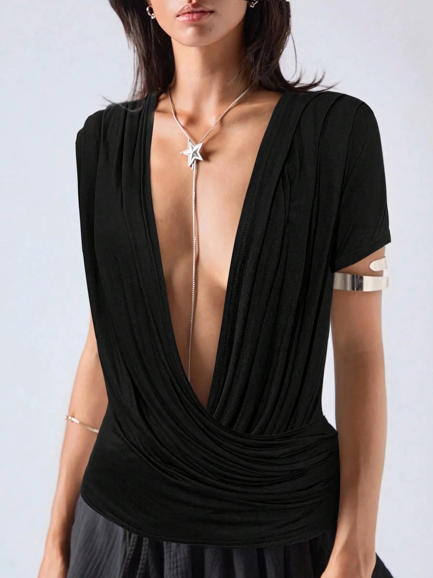 Seraphine Plunge Wrap Front Ladies Summer Top