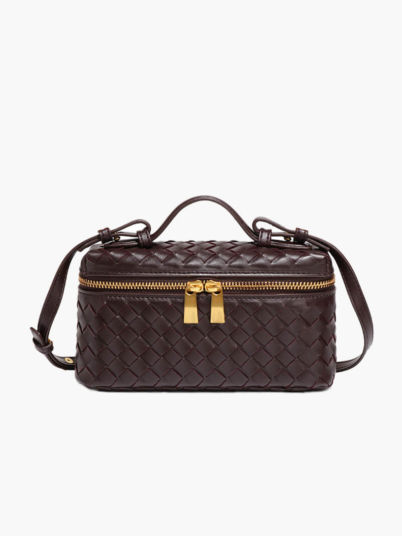 Dorrit Women's Woven Leather Crossbody Bag, Top Handle Bag