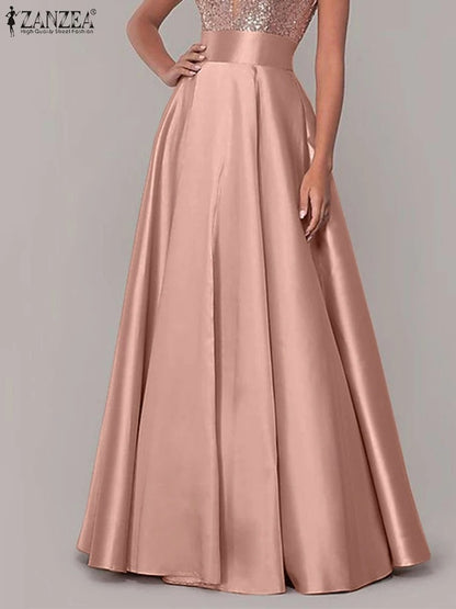 Zola Satin A Line Maxi Skirt