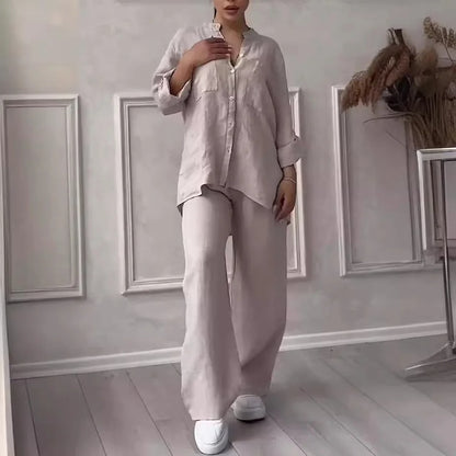 Rafaela Relaxed Linen Shirt & Wide Leg Co-Ord Set