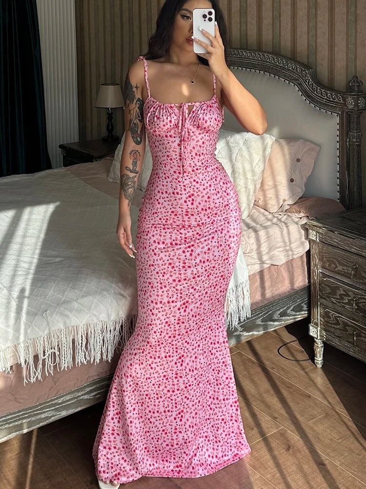 Anastasia Floral Bodycon Wedding Guest Maxi Dress