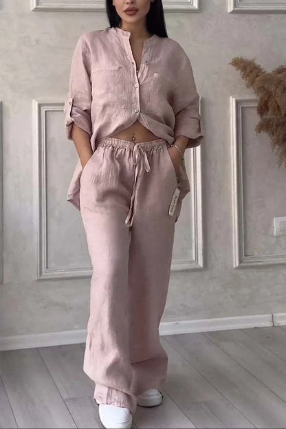 Rafaela Relaxed Linen Shirt & Wide Leg Co-Ord Set