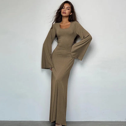 Solara Bell Sleeve Casual Maxi Dress