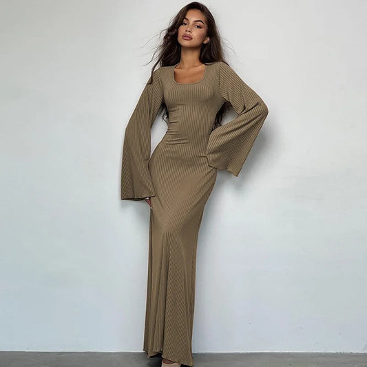 Solara Bell Sleeve Casual Maxi Dress