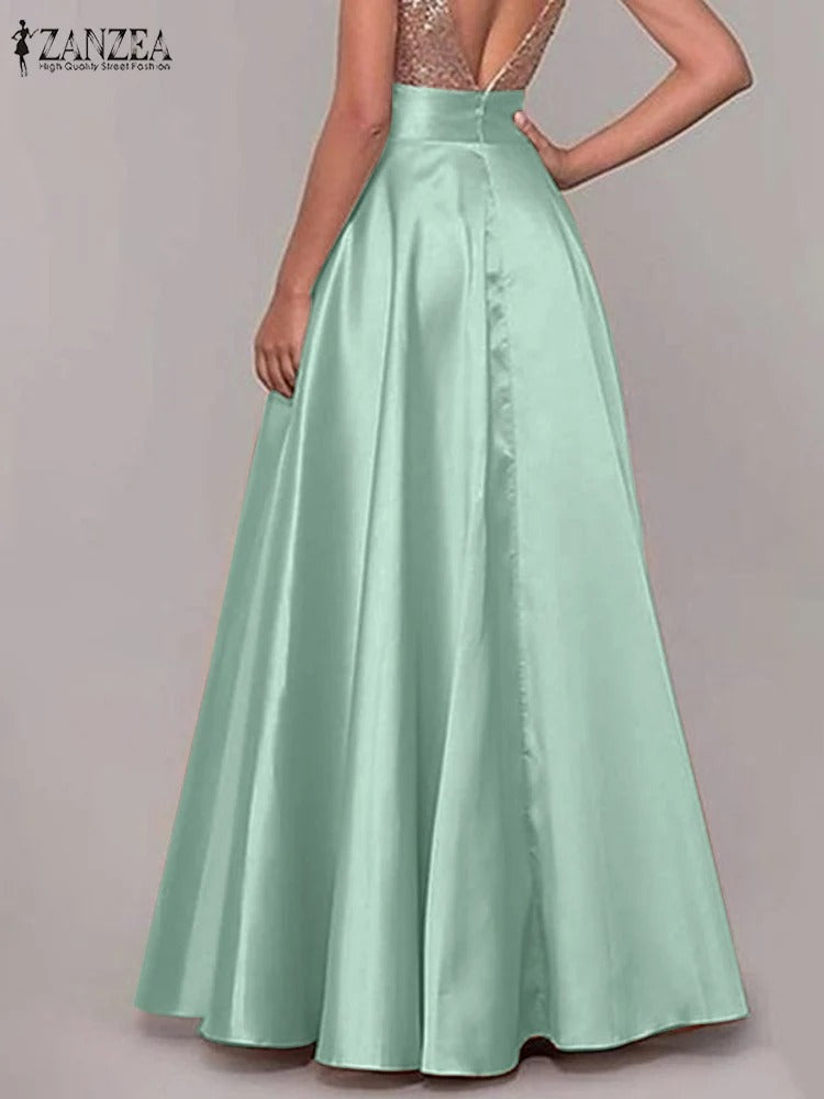 Zola Satin A Line Maxi Skirt