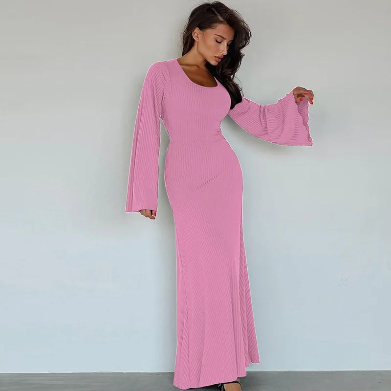 Solara Bell Sleeve Casual Maxi Dress