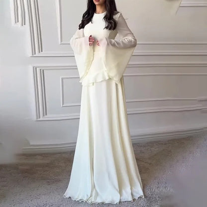 Estelle Ruffle Sleeve Chiffon Maxi Dress