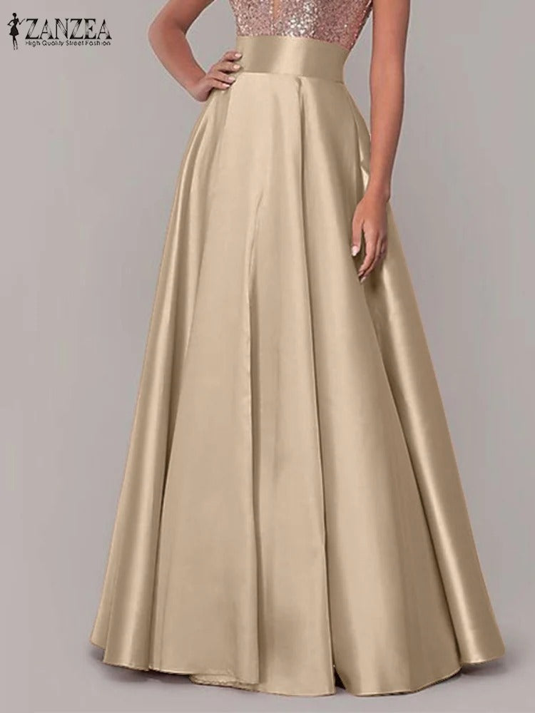 Zola Satin A Line Maxi Skirt