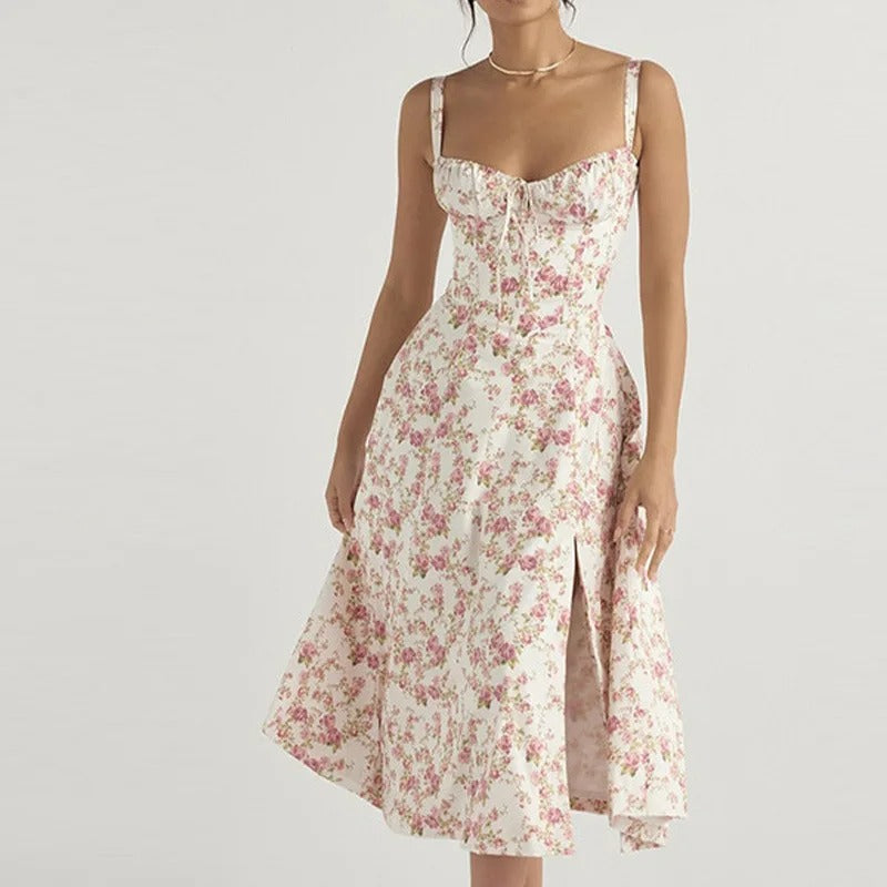 Nyra Corset Lace Up Midi Sundress