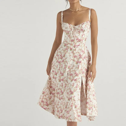 Nyra Corset Lace Up Midi Sundress