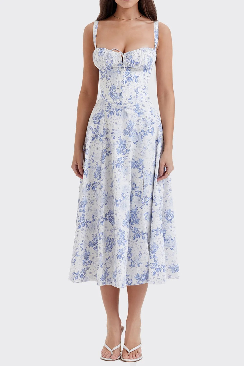 Nyra Corset Lace Up Midi Sundress