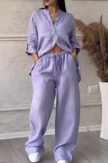 Rafaela Relaxed Linen Shirt & Wide Leg Co-Ord Set