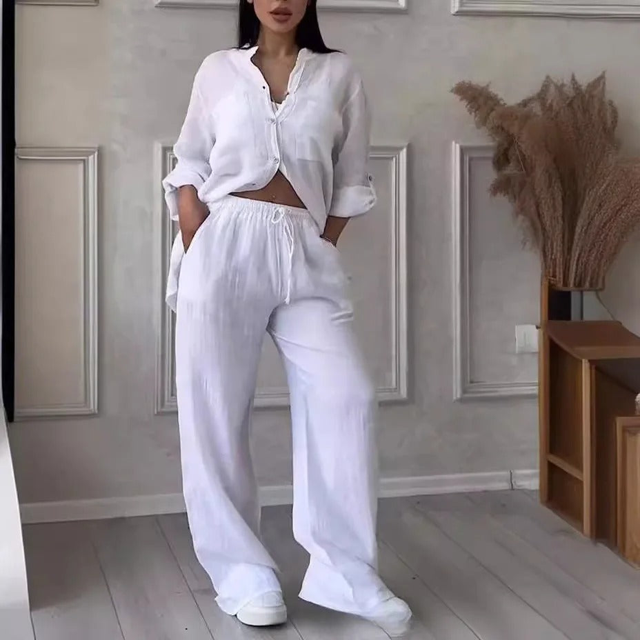 Rafaela Relaxed Linen Shirt & Wide Leg Co-Ord Set