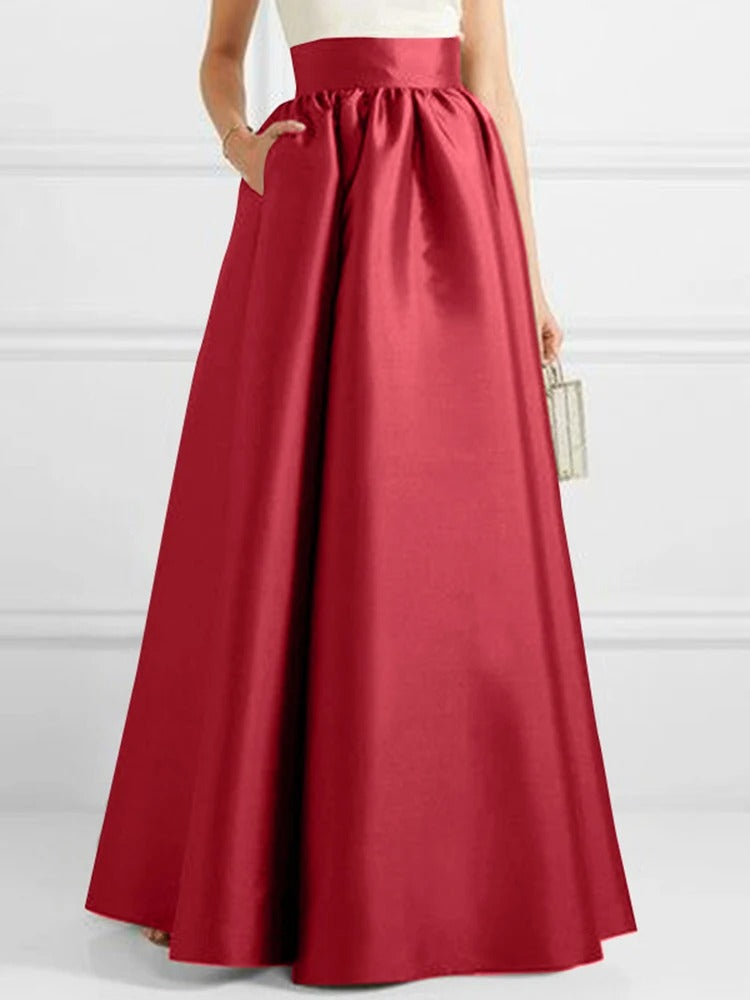 Zola Satin A Line Maxi Skirt