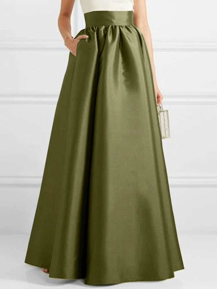Zola Satin A Line Maxi Skirt