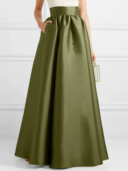 Zola Satin A Line Maxi Skirt