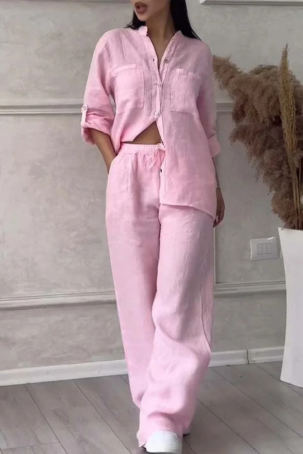 Rafaela Relaxed Linen Shirt & Wide Leg Co-Ord Set