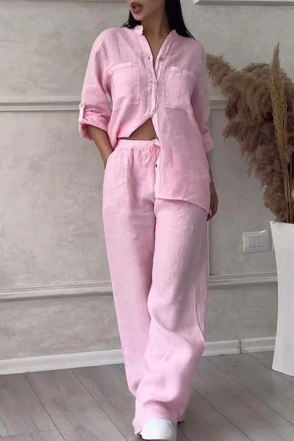 Rafaela Relaxed Linen Shirt & Wide Leg Co-Ord Set