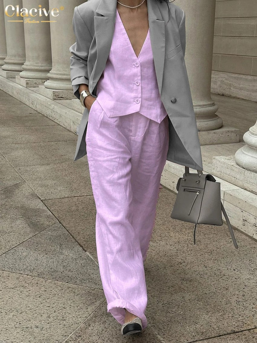 Viviana Linen Vest & Wide Leg Co-Ord Set