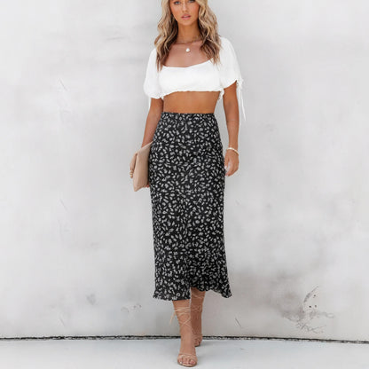 Thora Floral Mesh High Waist Maxi Skirt