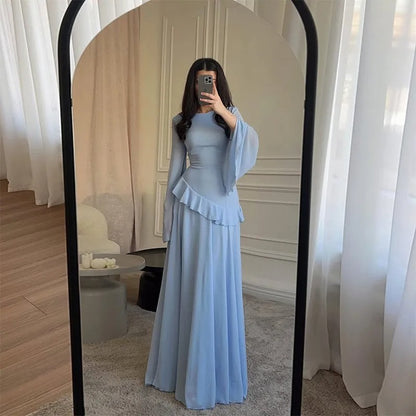 Estelle Ruffle Sleeve Chiffon Maxi Dress