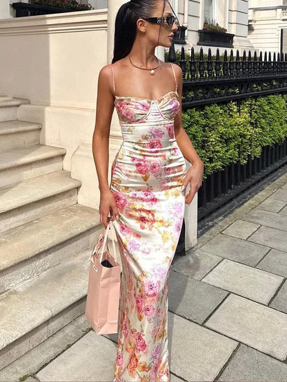 Amelie Floral Underwired Bust Bandage Maxi Dress