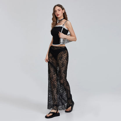 Corinna Sheer Lace Bodycon Maxi Skirt