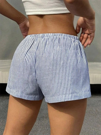 Elina Striped Drawstring Women’s Shorts