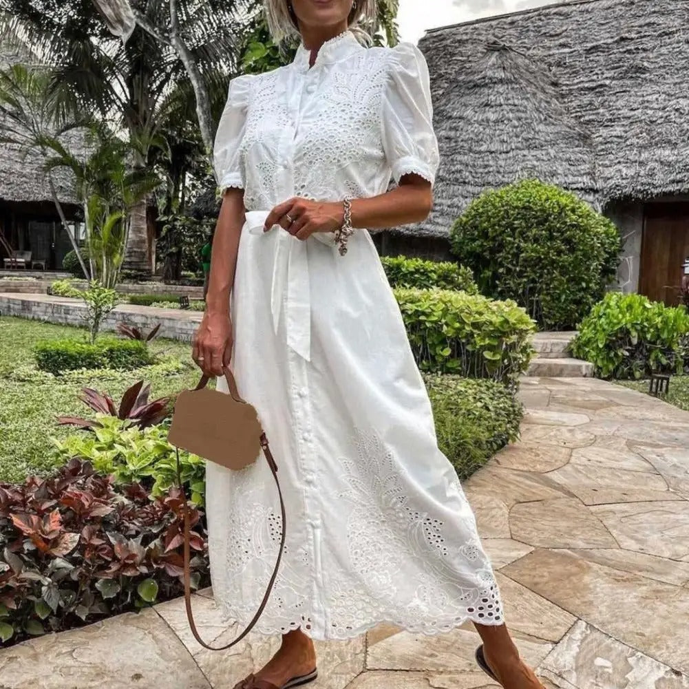 Evangeline Broderie Anglaise Shirt Maxi Dress