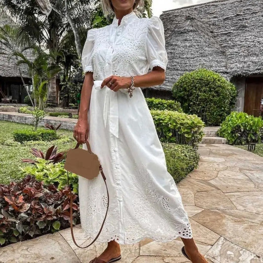 Evangeline Broderie Anglaise Shirt Maxi Dress