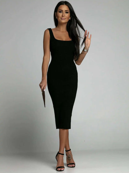 Rhiannon Ribbed Knit Tank Midi Dress