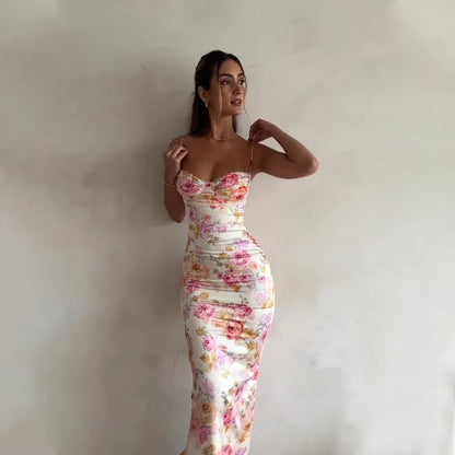 Linnea Off Shoulder Floral Wedding Guest Maxi Dress