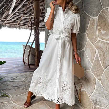 Evangeline Broderie Anglaise Shirt Maxi Dress