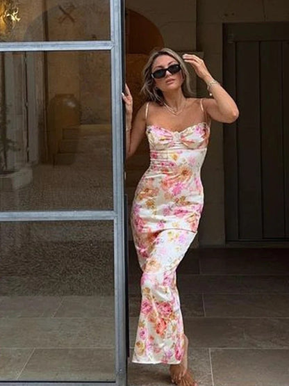 Amelie Floral Underwired Bust Bandage Maxi Dress