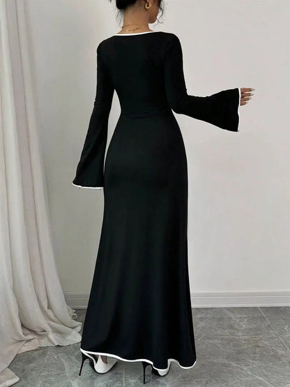 Tamsin Contrast Trim Casual Maxi Dress