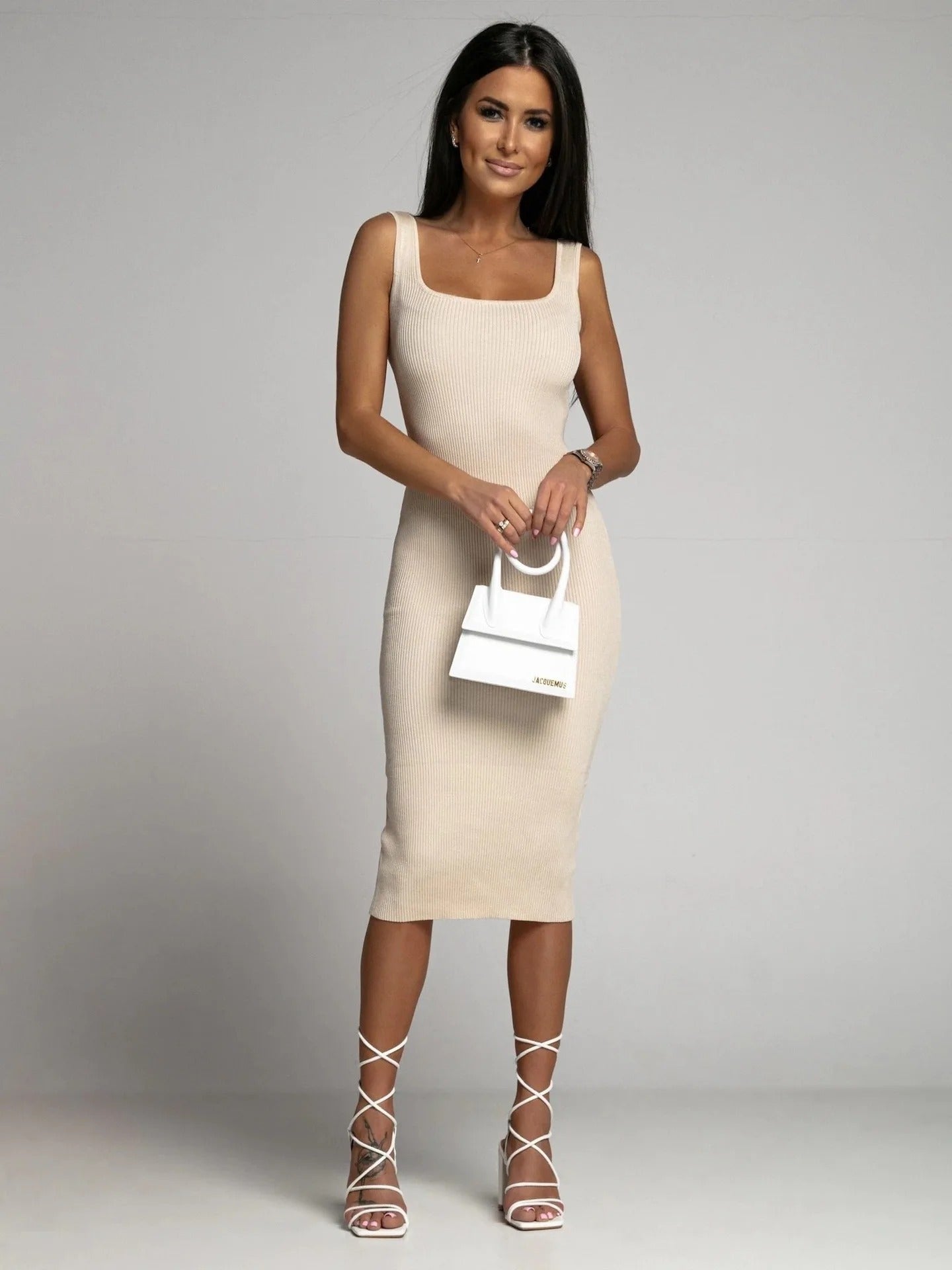 Rhiannon Ribbed Knit Tank Midi Dress
