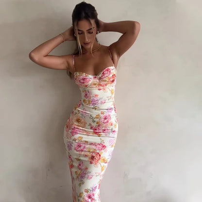 Linnea Off Shoulder Floral Wedding Guest Maxi Dress
