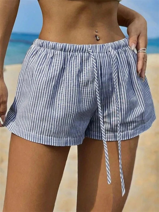 Elina Striped Drawstring Women’s Shorts