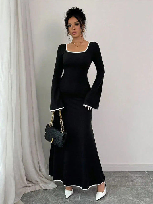 Tamsin Contrast Trim Casual Maxi Dress