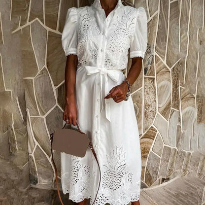 Evangeline Broderie Anglaise Shirt Maxi Dress