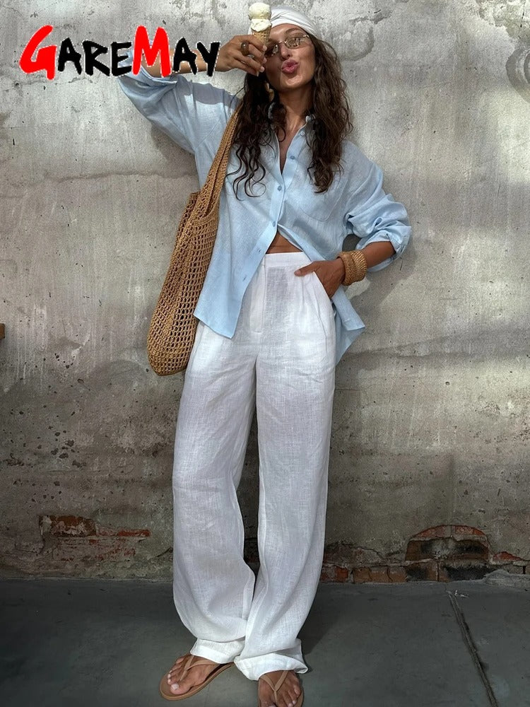 Valeska Relaxed Linen Button Front Shirt