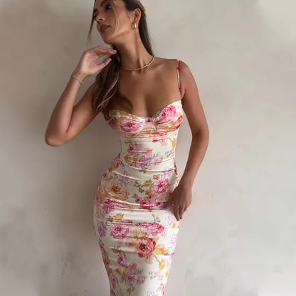 Linnea Off Shoulder Floral Wedding Guest Maxi Dress