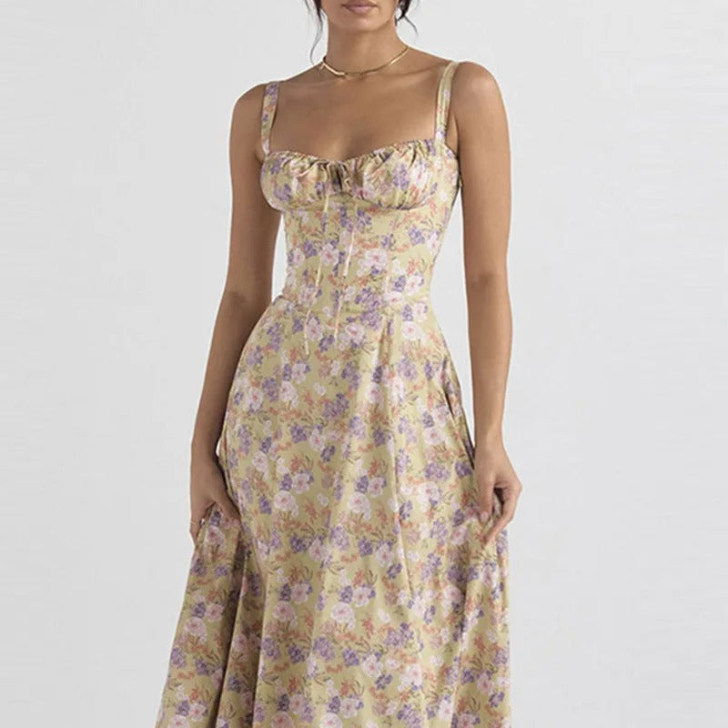 Nyra Corset Lace Up Midi Sundress