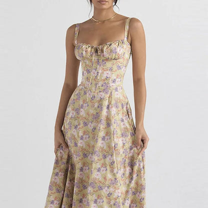 Nyra Corset Lace Up Midi Sundress