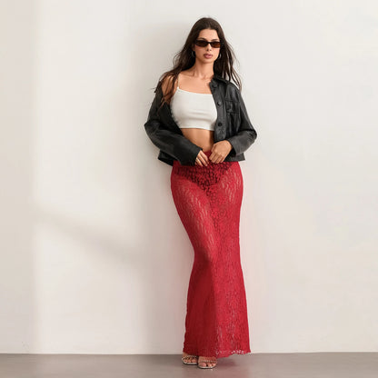 Corinna Sheer Lace Bodycon Maxi Skirt