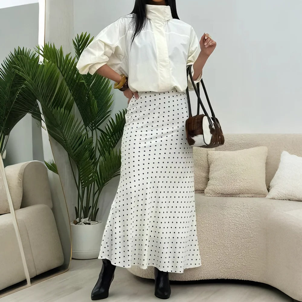 Arista Polka Dot High Waist Maxi Skirt