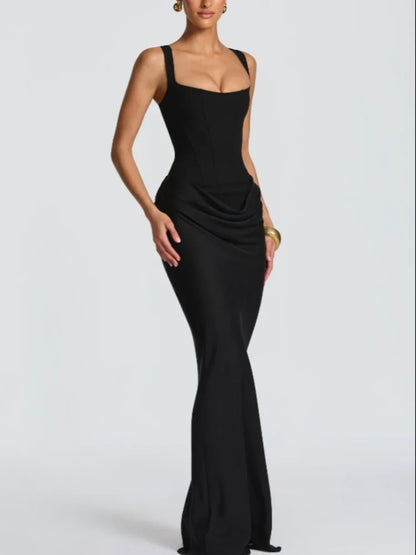 Briony Square Neck Vacation Maxi Dress